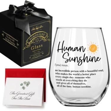 Imagem de Pokolllee Presente de taça de vinho com citação inspiradora para mulheres, presente de taça de vinho com definição motivacional de escritório, presentes de decoração de mesa de agradecimento para