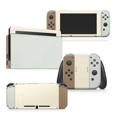 Imagem de Tacky Design Classic colorwave Skin Compatible with Nintendo Switch Skin Wrap Cover, Color Blocking Skin for Switch Stickers, Premium 3M Vinyl (Pastel Green & Brown, Nintendo Switch (2017))