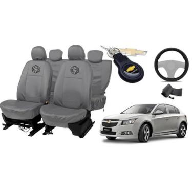 Imagem de Kit Capa Couro Cruze 2013-2020 + Chaveiro + Volante - ferro tech br