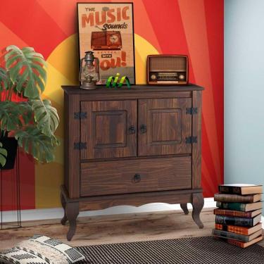 Imagem de Buffet Retrô Madeira Maciça Pés Luis Xv Marrom Jm Móveis