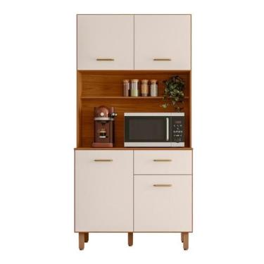 Imagem de Cozinha Compacta 4P 1G 90 cm Izzi Freijo Off White PLN - Milani Store,
