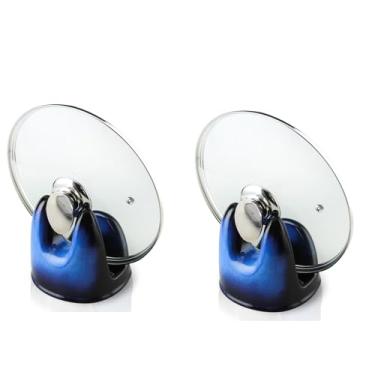 Imagem de Nihow Suporte de tampa de panela: suporte de tampa de panela de cerâmica estável para decoração de balcão de cozinha/bancada/fogão - resistente ao calor e pode ser lavado na lava-louças - elegante