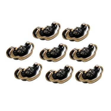 Imagem de QCAA Puxador de gaveta vintage para móveis, caixa de madeira, molde de zinco, 7,6 cm de comprimento x 3,8 cm de altura, latão antigo, pacote com 8, feito em Taiwan