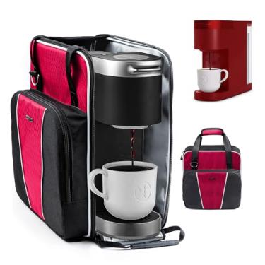 Imagem de BAGSPRITE Bolsa de viagem para cafeteira Keurig K-Slim, estojo de transporte de cafeteira de porção única, estojo portátil de armazenamento para cafeteira de viagem com bolsos para cápsulas K-Cup