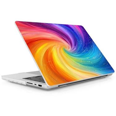 Imagem de Lepeoac Capa rígida para MacBook Pro de 16 polegadas 2021 2022 2023 2024 versão A3186 A3403 M4 A2991 M3 A2780 M2 A2485 M1 Pro/Max, capa rígida com protetor de tela e capa de teclado, arco-íris