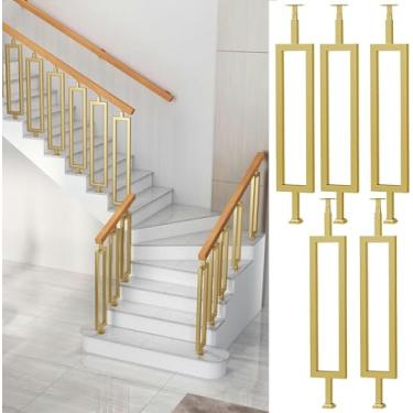 Imagem de LGEOELIAS Eixos de escada modernos retangulares, 80 84 88 90 102 110 cm de altura Balaústres de degrau para escadas interiores exteriores varanda corrimão de escada, piso de madeira, piquetes de