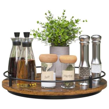 Imagem de KOKSTOP Organizador susan preguiçoso: rack de temperos giratório de 360 ​​graus de 12 polegadas para bancada de cozinha redondo suporte giratório de madeira susan preguiçoso para mesa de arm