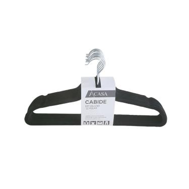 Imagem de Cabide Veludo com 12 Peças Preto - A\CASA