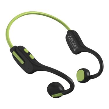 Imagem de Fones de ouvido abertos para crianças sem fio - Fones de ouvido de condução Bluetooth 5.3 para crianças com microfone, ultraleves, IPX5 à prova d'água (verde)