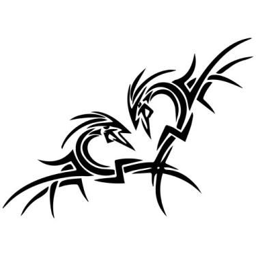 Imagem de Pacote de adesivos de 4 a 3 polegadas - Dueling Dragon Pair Decalque Adesivo (Preto), Adesivo Decalque Vinil Carro Casa Caminhão Janela Laptop