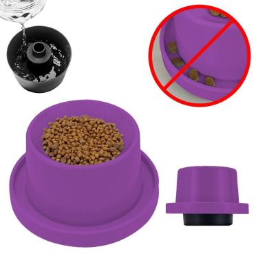 Imagem de Comedouro para Gato Antiformiga Higiênico Elevado com Base Antiderrapante Plástico Ergonômico