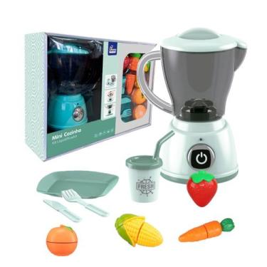 Imagem de Kit Liquidificador Brinquedo Cozinha Gira 360 Cortar Frutas - Fenix Br
