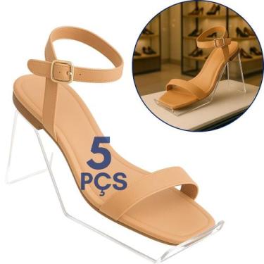 Imagem de Kit 5 Pçs Expositor Calçados Feminino Suporte Sandália Vitrine Balcão 