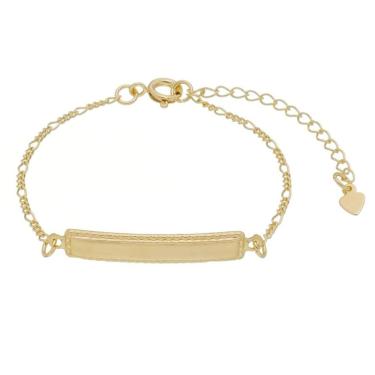Imagem de Pulseira Infantil com Plaquinha Banho de Ouro