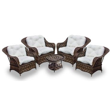 Imagem de Conjunto de Poltronas Fibra Sintética e 1 Mesa Centro