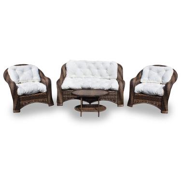 Imagem de Conjunto de Sofá Fibra e 2 Poltronas e 1 Mesa Centro