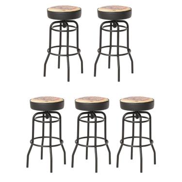 Imagem de Kit 5 Banquetas Texas Estampa Route 66-gatmagazine