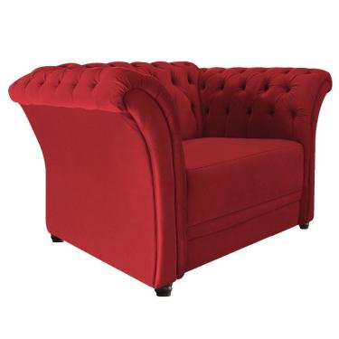 Imagem de Poltrona Decorativa Chesterfield Sofia Suede Vermelho