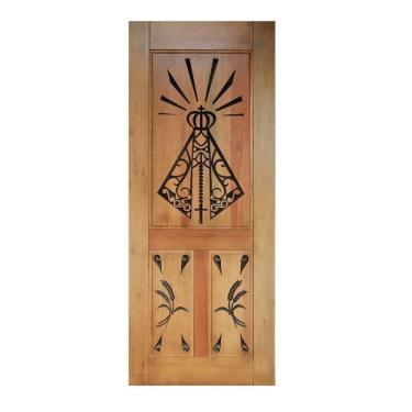 Imagem de Folha De Porta Madeira Maciça Entalhada Santa 80x210x3,5cm Cedro Rosa Madeira