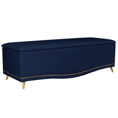 Imagem de Calçadeira Baú King 195cm Imperial J02 Suede Azul