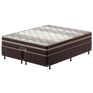 Imagem de Cama Box King Size Nevada Com Euro Pillow E Molas Ensacadas 64x193x203 Cm Probel Bege Com Marrom