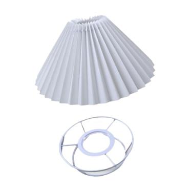 Imagem de Generic Abajur plissado com pingente de sino, abajur moderno de tecido para ventilador de teto, capa de substituição para escritório, casa, cozinha e quarto, Branco