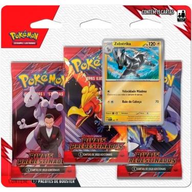 Imagem de Triple Pack Pokémon Zebstrika Ev10 Rivais Predestinados Copag 19 Cartas