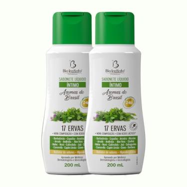 Imagem de 2 UNDs Sabonete Líquido Íntimo 17 ERVAS 200ml Bio Instinto (c/Extrato de Barbatimão e Aroeira)