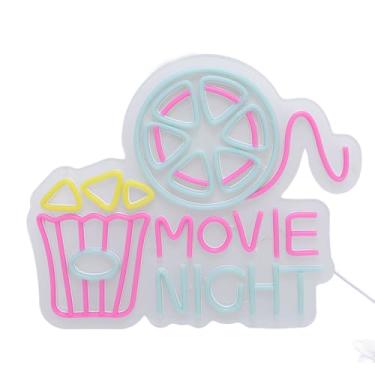 Imagem de Ymiko Noite de Cinema Liderado Neon Light Festive Ambience Popcorn USB Plug in Parties Home Decor Theatres