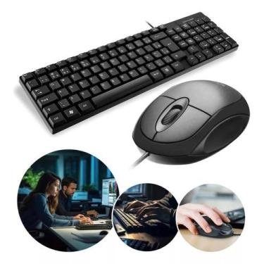 Imagem de Teclado E Mouse Barato Basico Com Fio Usb Qualidade - Multilaser