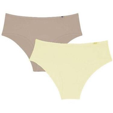 Imagem de Kit 2 Calcinhas Sloggi Midi 24547 Modelagem Alta Microfibra, Papiro, M