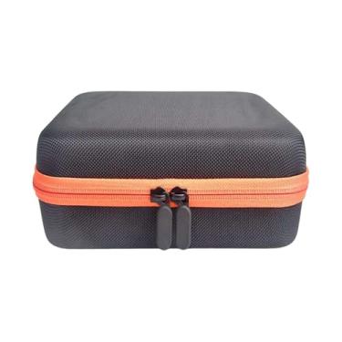 Imagem de YWJLQH Caixa de dados, bolsa de dados, mesa, jogo de tabuleiro com bandeja removível com fenda, organizador à prova de choque, suporte para transporte, caixa, Laranja