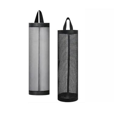 Imagem de Puxa Sacos Organizador Porta Sacolas Plasticas de Cozinha (1Preto ou 1 Cinza com bordas em preto)