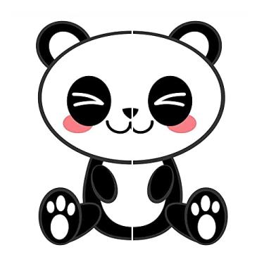 Imagem de Cortina de isolamento térmico de anime, desenho animado panda sorridente divertido tema animal mangá japonês impressão artística infantil adolescente, para quarto, jardim de infância, sala de estar, L