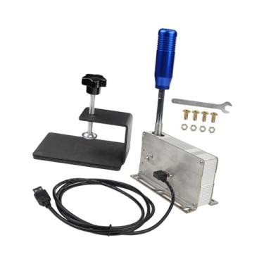 Imagem de BaotyJie Simulador de câmbio sequencial USB, videogame profissional para PC, peças fáceis de instalar para freio de mão G923 G920, Azul