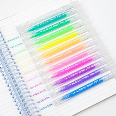 Imagem de SASPOO Canetas de gel acrílicas para desenho, canetas coloridas de tinta em gel ultrafinas ST Point 1.0, conjunto de canetas marcadoras de acrílico, tinta colorida para diário, materiais de arte de