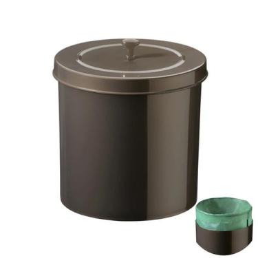 Imagem de Lixeira 5 Litros Tampa Cesto De Lixo Para Banheiro Pia Cozinha Cor Caf