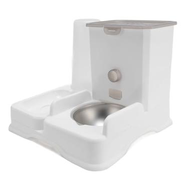 Imagem de Zerodis Dispensador Double Bowl Dispensador Automático de Pet Alimentos Definer Doméstica de Granda Double Bowl Gravidade Bow