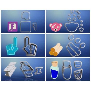 Imagem de Cortador Kit Fortnite 6 Modelos Mod 1 Tamanho 5cm