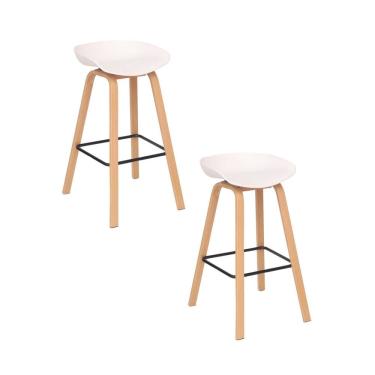 Imagem de Kit 2 Banquetas Alta Polipropileno Toledo Fratini Branco