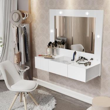 Imagem de Penteadeira Camarim Suspensa Sofia Branco - Ofertamo