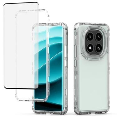 Imagem de Yodueiv Capa para Redmi Note 14 Pro Plus 5G/Redmi Note 14 Pro 4G com película de vidro temperado, capa protetora de 3 camadas transparente para celular Xiaomi Redmi Note 14 Pro+ 5G transparente