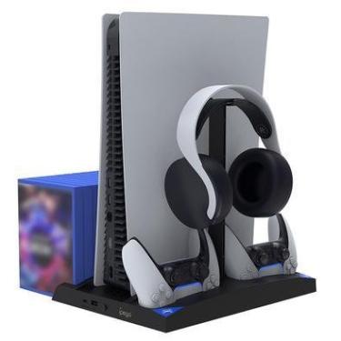 Imagem de Base Multifuncional Ps5, Cooler Dock, Carregador Suporte Fone