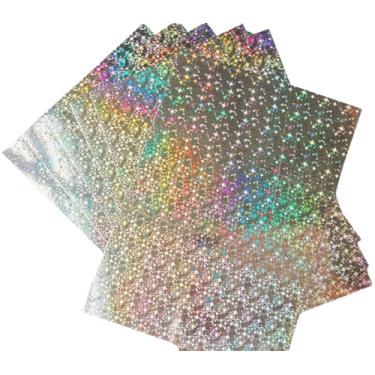 Imagem de 20 peças de folhas A4 ligeiramente rosa estrelas de papelão, espelhado, holográfico, a laser, cartão brilhante, faça você mesmo, material brilhante, artesanato, scrapbook, caixa de embrulho de