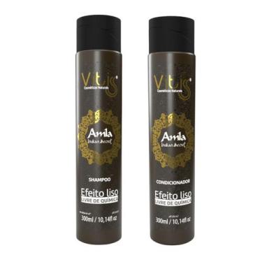 Imagem de Shampoo 3000ml e condicionador 300ml Amla Vitiss cabelo liso volumoso 