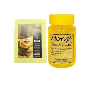Imagem de Kit 1 Limpa Chapeados Monzi 125Ml Grande + 1 Flanela Pano - Visujoias