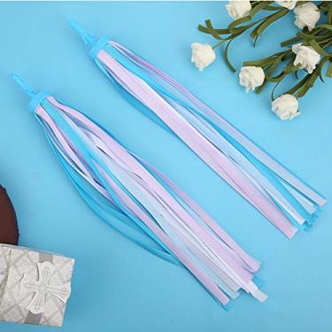 Imagem de Fafeicy 32 Fios Bike Guidão Streamers Fitações Coloridas de Borla 0,9oz para Crianças Triciclos e Scooters Dançarietas de Dança de Acessórios (céu azul)