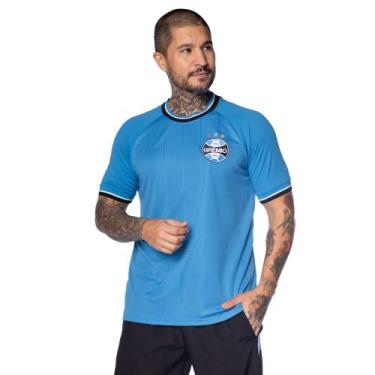 Imagem de Camiseta Masculina Grêmio Lotus Ace Escudo Bordado Azul, Azul, G