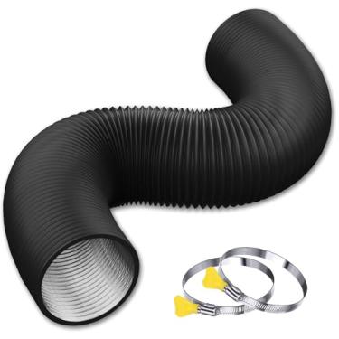 Imagem de Steelsoft Mangueira de duto flexível de 10 cm com 2 braçadeiras de mangueira, proteção resistente de 4 camadas para ventilação do secador, kit de dutos de ventilação de resfriamento de aquecimento