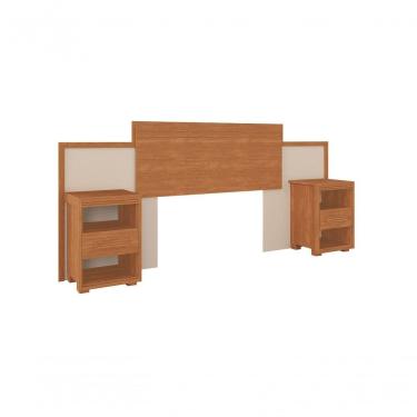 Imagem de Cabeceira para Cama Box Dinamarca Casal Queen MDF com Mesas Laterais Fênix Móveis